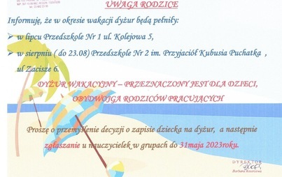 Zdjęcie do Dyżur wakacyjny