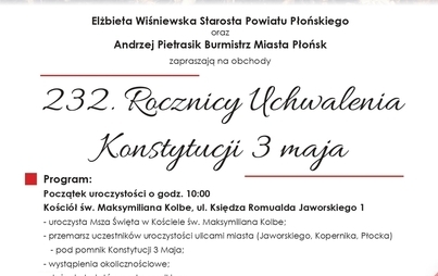 Zdjęcie do 232 Rocznica uchwalenia Konstytucji 3 Maja