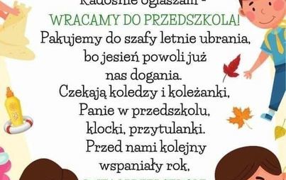 Zdjęcie do Witamy po wakacjach