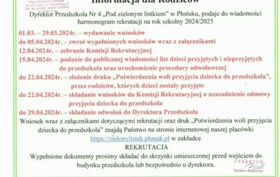 Zdjęcie do harmonogram rekrutacji 2024/2025